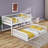 Wood Full XL Over Queen Bunk Bed With Ladder And Guardrails