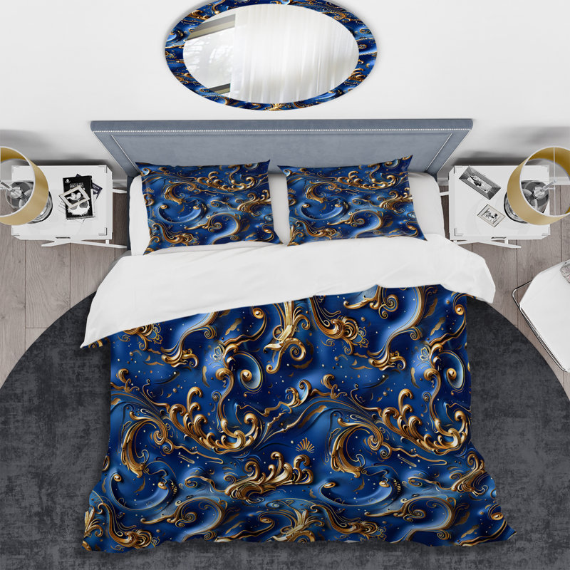 Ensemble de housse de couette doré délicat Glam Waves IV - Glam, Housse de couette très grand et 2 très grandes t