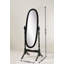 Miroir de plancher traditionnel en bois de style reine Anna, finition argent
