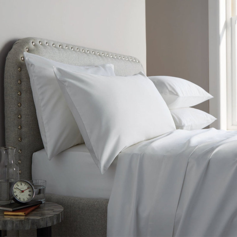 Taourirt White 400 Thread Count 100% Sateen Cotton Fitted Sheet, Single (3')