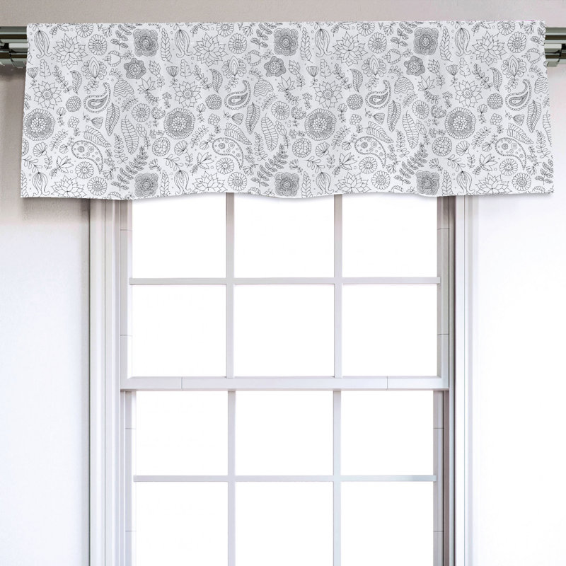 Sateen Floral Ruffled Window Valance
