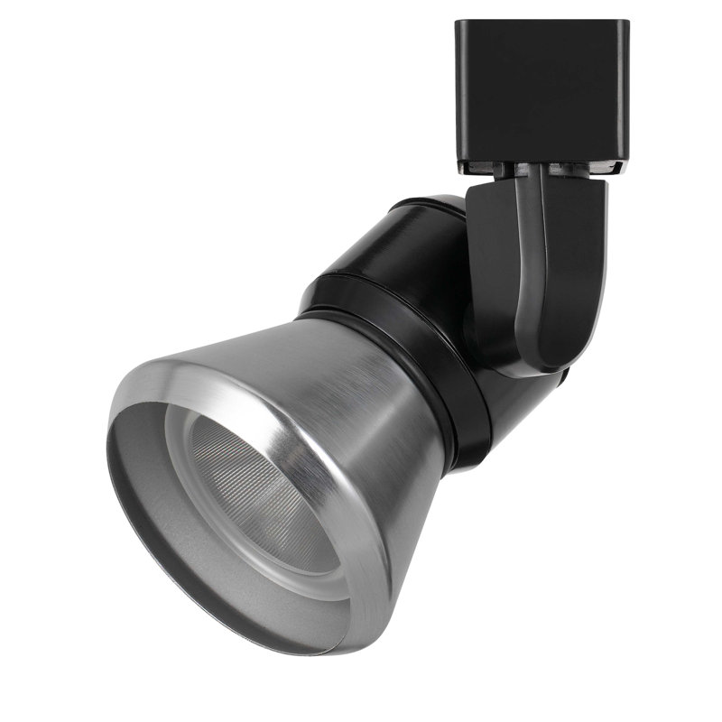 Tête de luminaire de rail del, Acier brossé, Noir