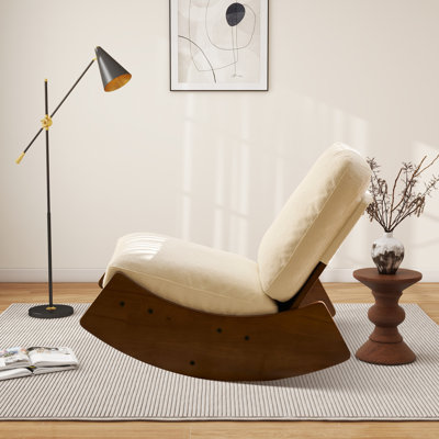 Chaise berçante en bois massif Latiah