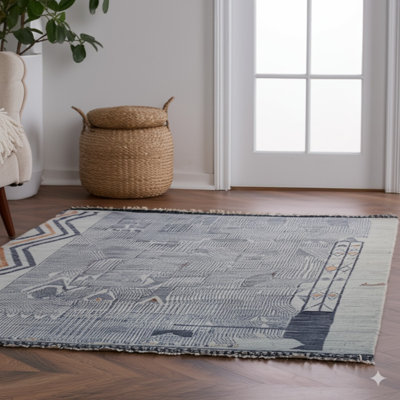 Tapis mosaïque Marrakech | Tapis oriental transitionnel multicolore en laine noué à la main