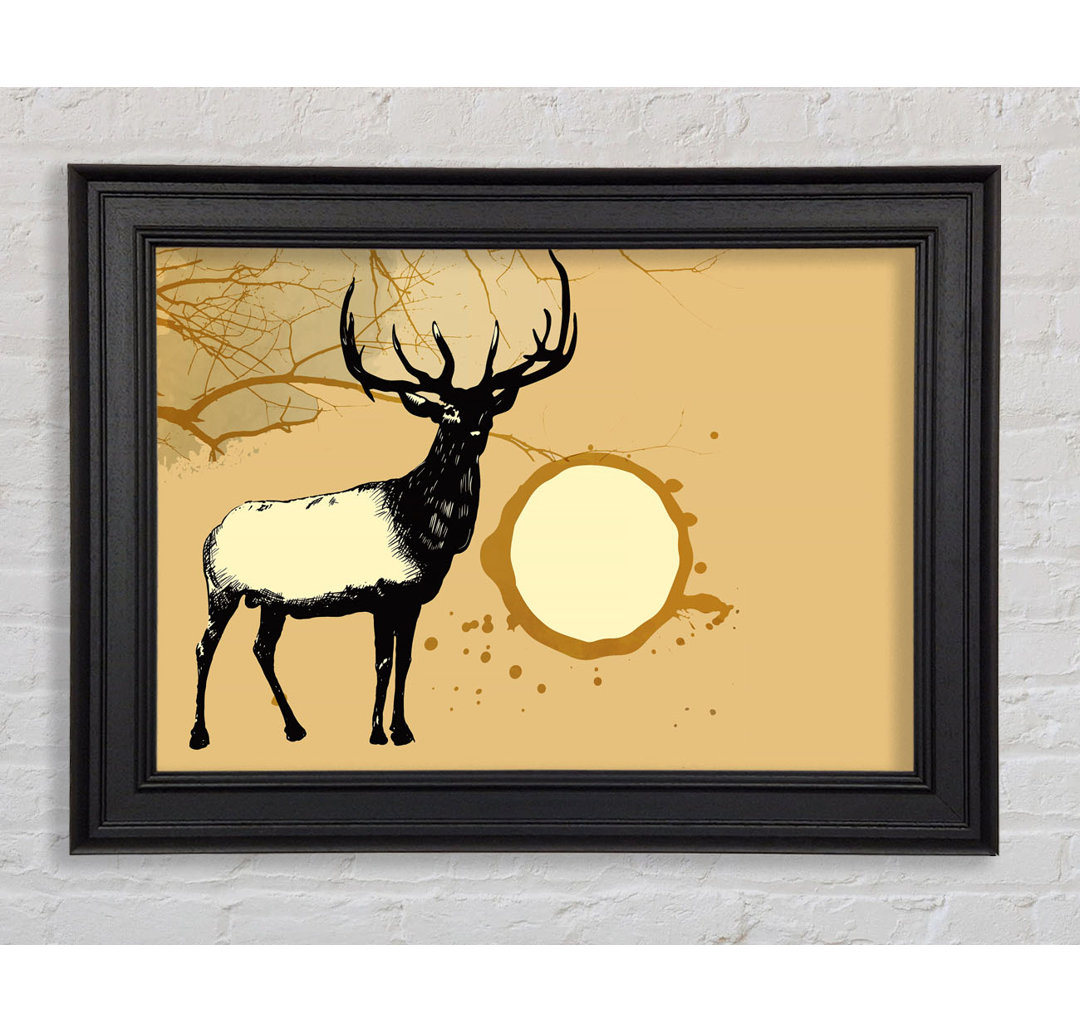 Gerahmter Kunstdruck Stag In The Golden Suna