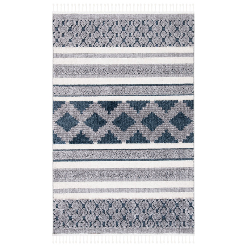 Tapis à motif géométrique Jaamal Performance, Rectangle 4 pi x 6 pi