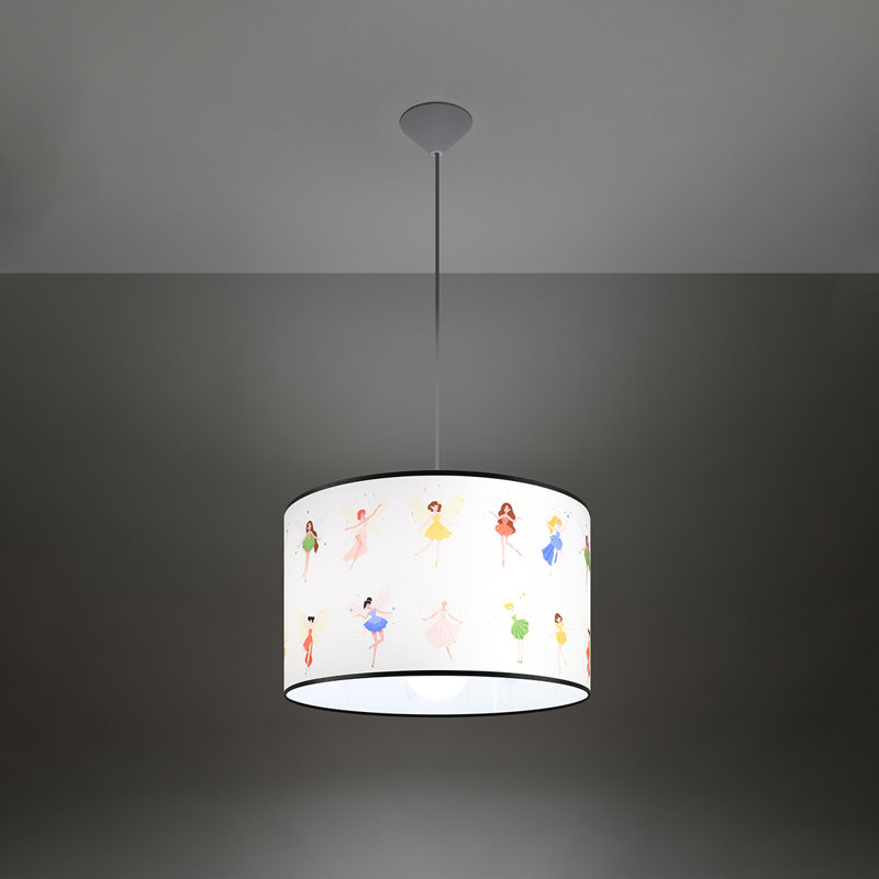 1 - Light White Pendant, 28cm H x 43cm W x 43cm D