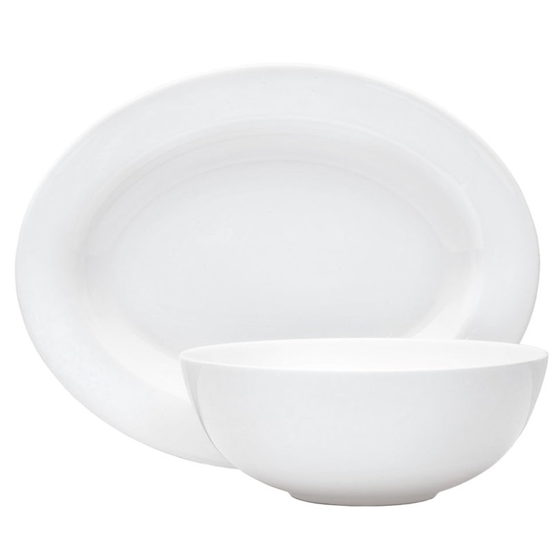 Delray 14-Inch Oval Platter and 9-Inch Vegetable Bowl Set
