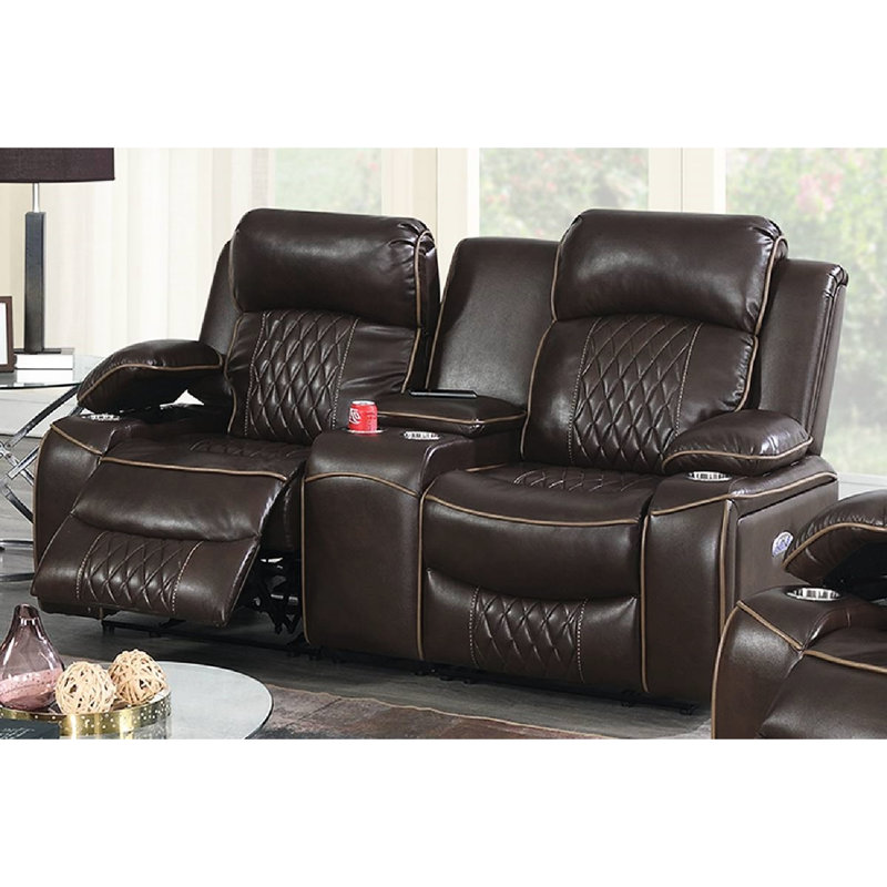 Gel moderne avec porte-gobelet et réglable en brun, H 39,95 po x l 72,68 po x P 37,45 po, 2, Brown