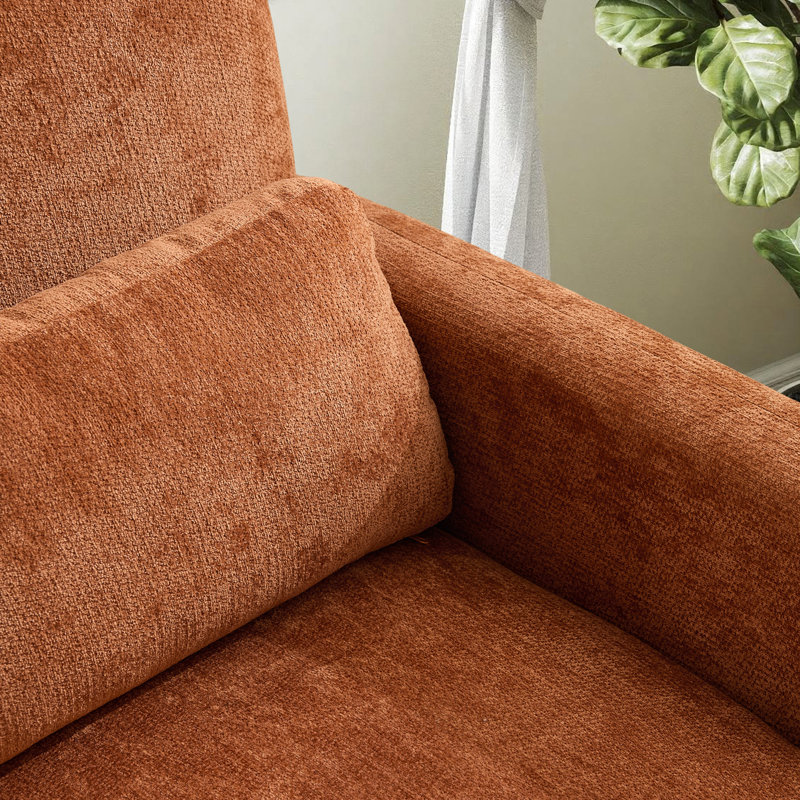 Fauteuil d'appoint rembourré moderne l 28,5 po, Orange