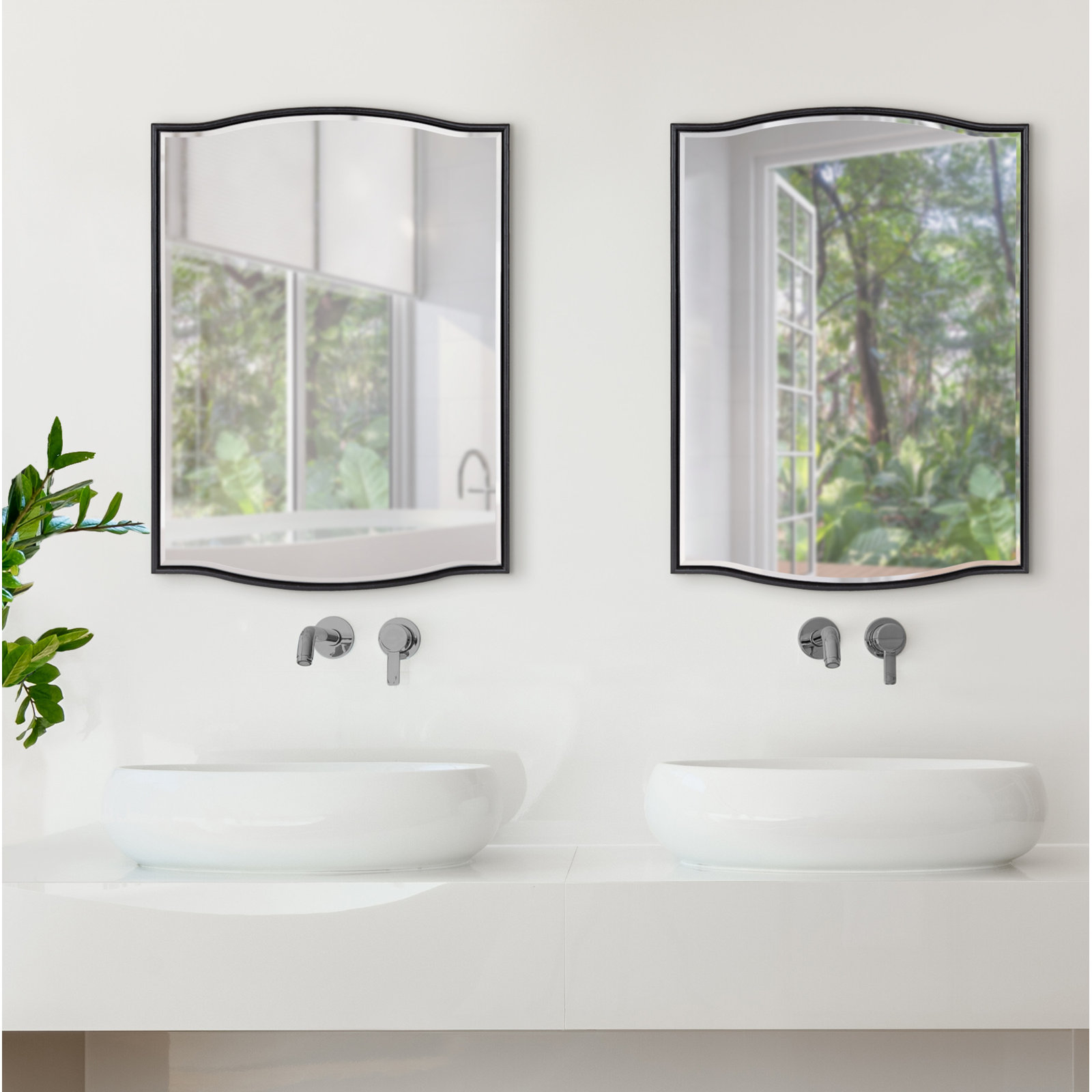 Meagan Accent Mirror, 24" x 18", Black