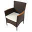Ensemble de salle à manger de patio 7 pièces, ensemble de table et chaises de jardin en osier de rotin, plateau de table en bois d'acacia, fauteuils empilables