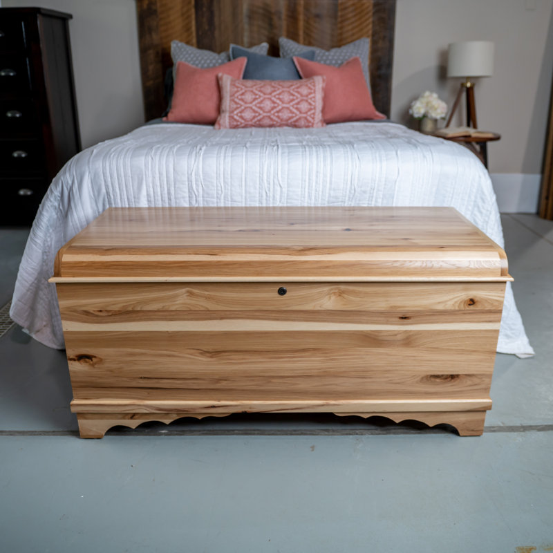 Waterfall Solid Wood Hope Chest, Hickory Wood, Natural Stain, 46", Rustic Hickory Wood, Natural