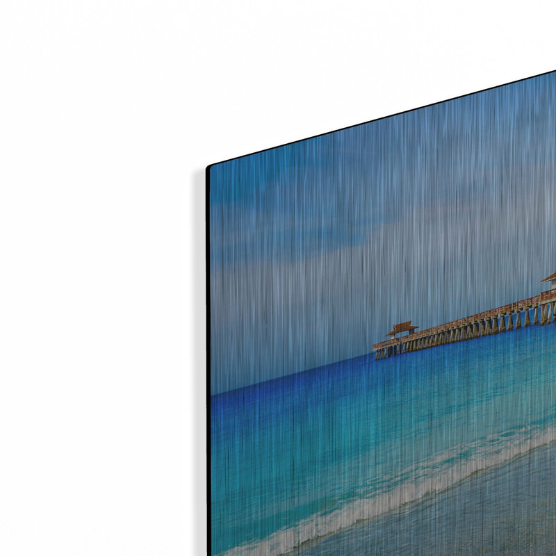 «Naples Florida Pier», art mural en métal, 24 x 12 po