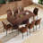 78.7" Large Farmhouse Kitchen Dinning Table Set Double Robust Pedestal-112829284-112473790-112473791