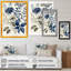 «Dark Indigo Flower in Retro Colors III», reproduction sur toile-87366943-87366939