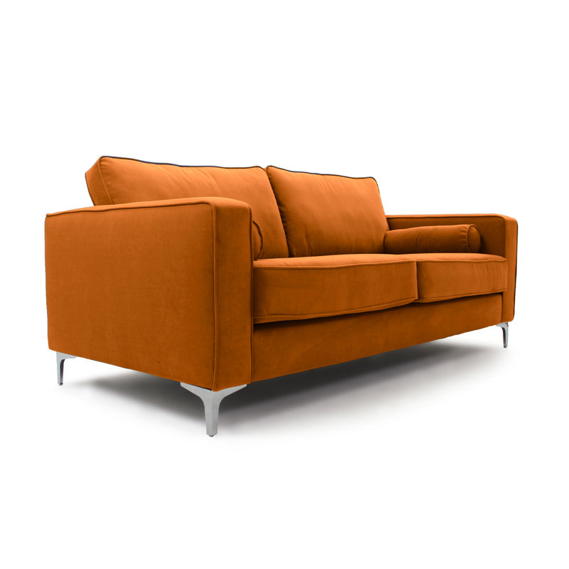 Georgio 3 Seater Velvet Sofa, Burnt Orange