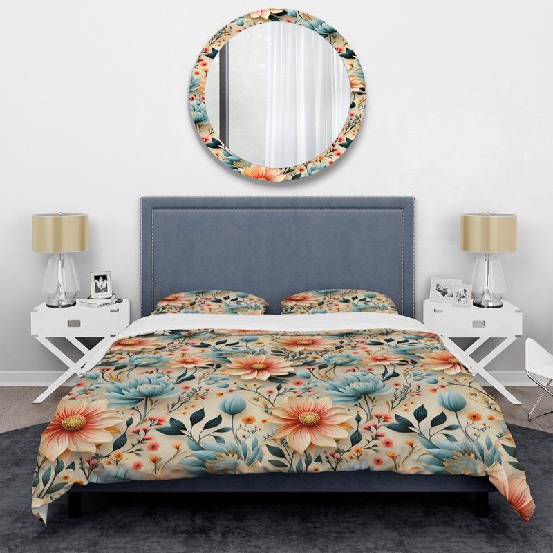 Ensemble de housse de couette Darianne Hallur, Housse de couette simple + 1 taie décorative stan