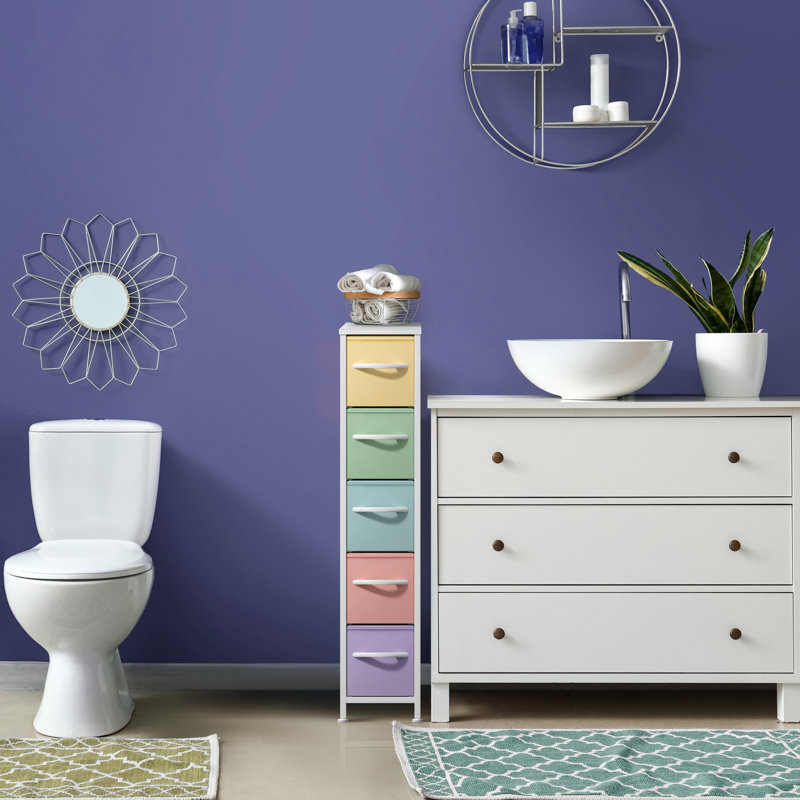 Commode étroite à 5 tiroirs Sorbus, Pastel