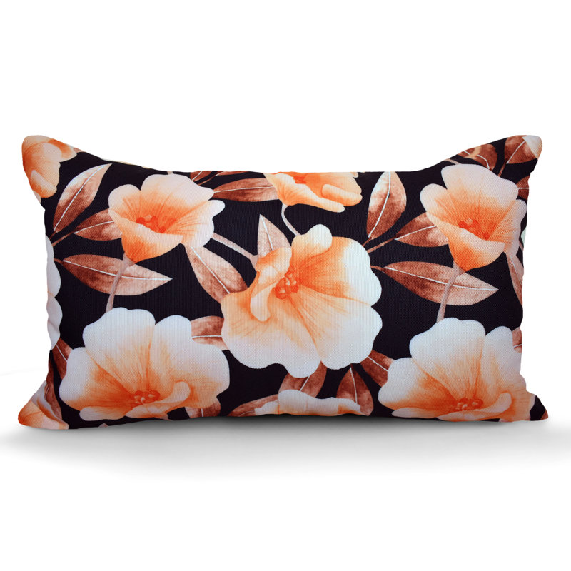 Coussin intérieur/extérieur Floral, Noir floral
