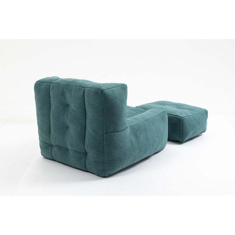 Comfortable Super Soft Bean Bag Chair for Relaxation, Ideal for Various Rooms, Green Velvet