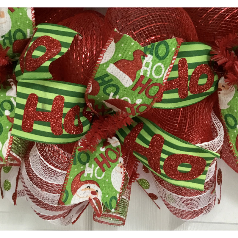 Couronne de Noël en canne de Noël Ho Ho Ho Ho Ho