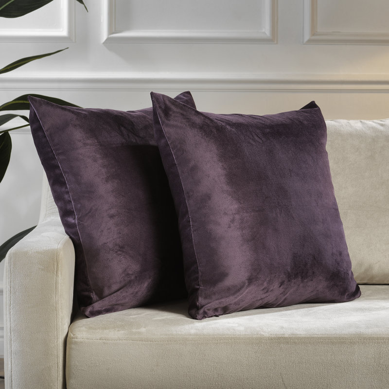 Housse de coussin en velours mat, 12 po x 12 po, 25 Byzance foncée