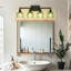 Applique murale de salle de bain 4 lumières en verre vert avec cadre en métal noir-822404660-822404648