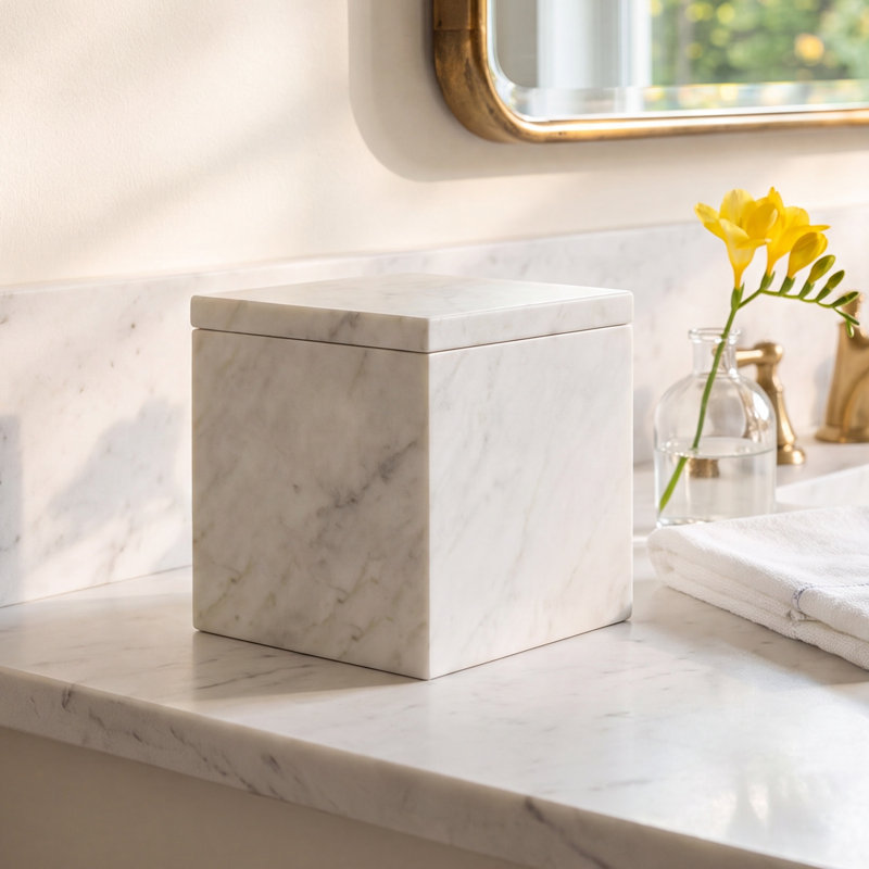 Nyla Marble Bathroom Storage Container