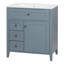 Meuble-lavabo simple 30 po avec lavabo en céramique 30 po, 4 tiroirs et armoire avec tablette réglable