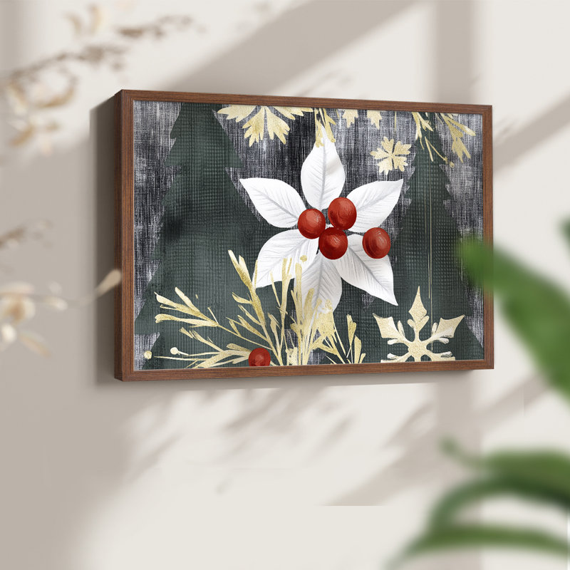 Art de Noël - DCXCV - Reproduction encadrée - Restickable, Noyer, H 11 po x l 14 po