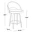 Tabouret de bar à hauteur fixe en bois de noyer et tissu brun avec repose-pieds rond en métal noir - ensemble de 2