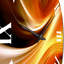 Horloge murale orange abstraite et chaleureuse fractale IV-93380304
