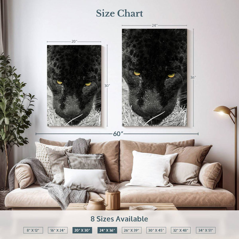 Brampt Black Panther Face, 36" H x 24" W