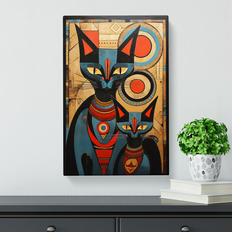 Egyptian Cat Constructivism No.4 - No Frame Print, 60cm H x 40cm W x 3cm D