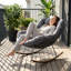 Chaise berçante d'extérieur, chaise berçante confortable avec coussin pour balcon, véranda, blanc-1369533083
