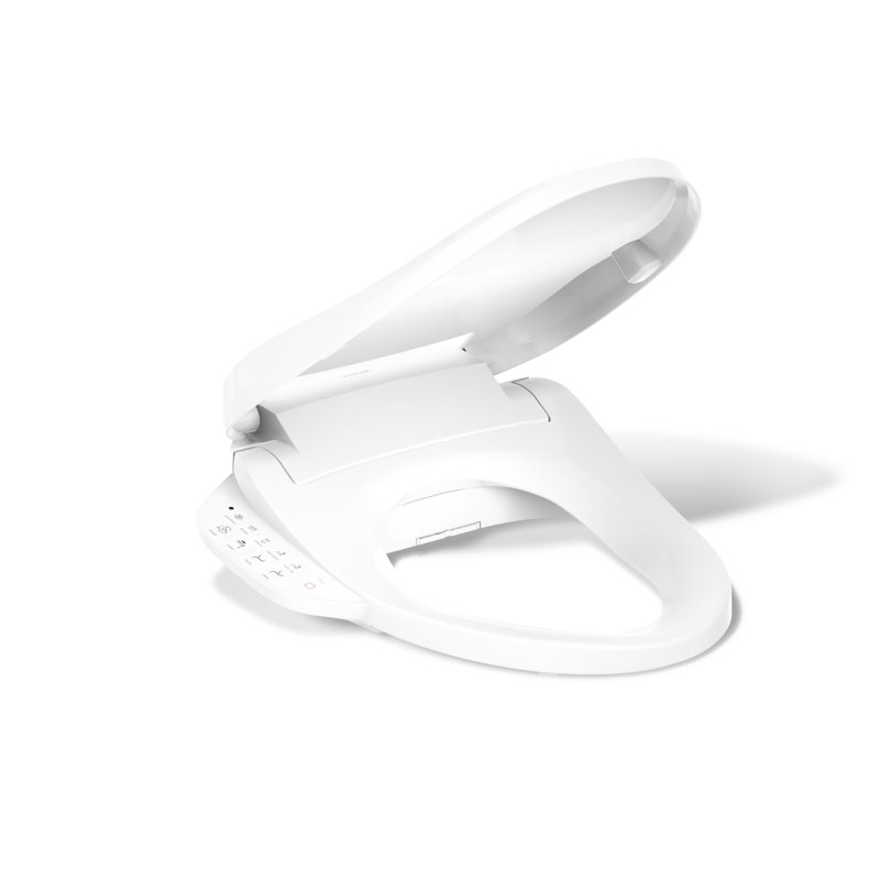 PureWash E590 Elongated Bidet Toilet Seat, Heated Bidet for Existing Toilet, Nightlight, Cream