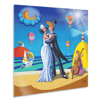 Newlyweds on the Beach 1 Piece Wall Art