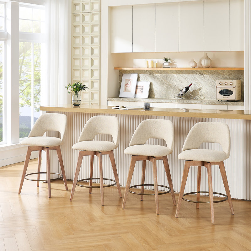 Tabouret de comptoir pivotant 26,8 po Ashwell, Beige