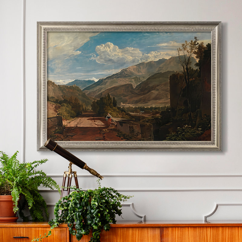 " Bonneville, Savoy " by J.M.W. Turner, 24x34 INNER SIZE, Framed Canvas, Beaded Pewter Satin