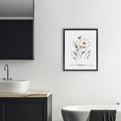 Cadre flottant relaxant à fleurs pressées, design par lettré et doublé