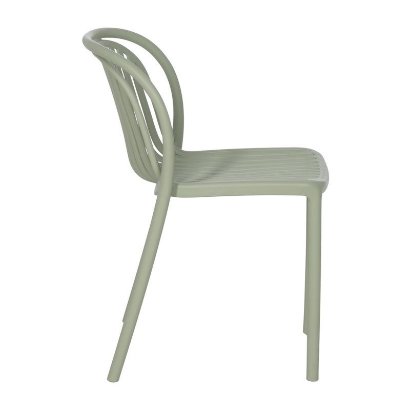Finis Stacking Patio Dining Side Chair, Green