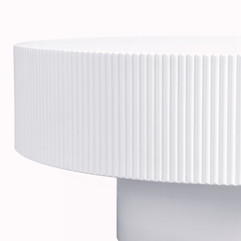 Table de bout Modern Drum, Blanc