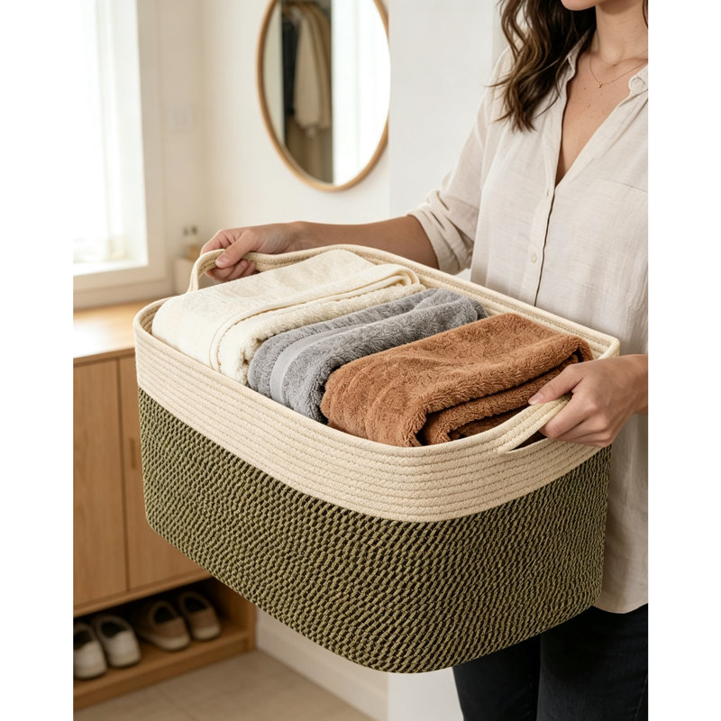 Rebrilliant Decorative Basket, 55, Black&brown