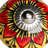 Set of Eight Yellow And Black Floral Ceramic Drawer Pull Knobs