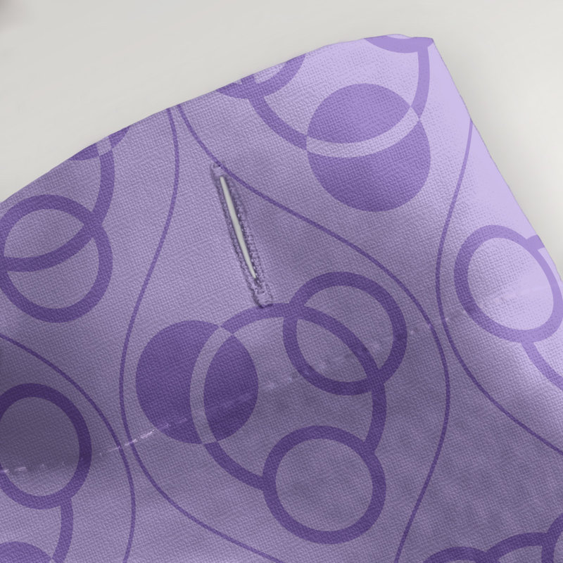 Rideau de douche simple cercles et vagues classic, Mauve
