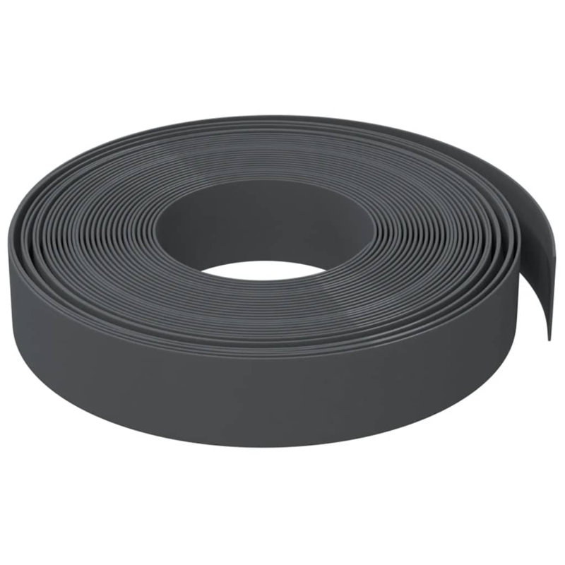 Avais Polyethylene Plastic Lawn Edging, Grey, 10cm H x 1000cm W x 0.2cm D