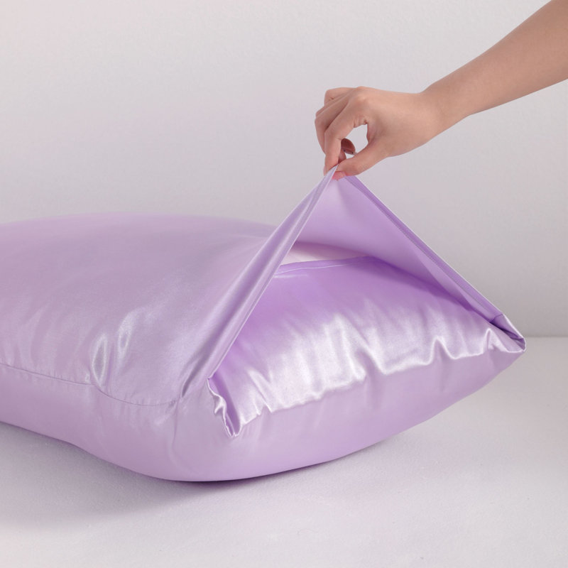 Taie d'oreiller soyeuse en microfibre, Mauve clair