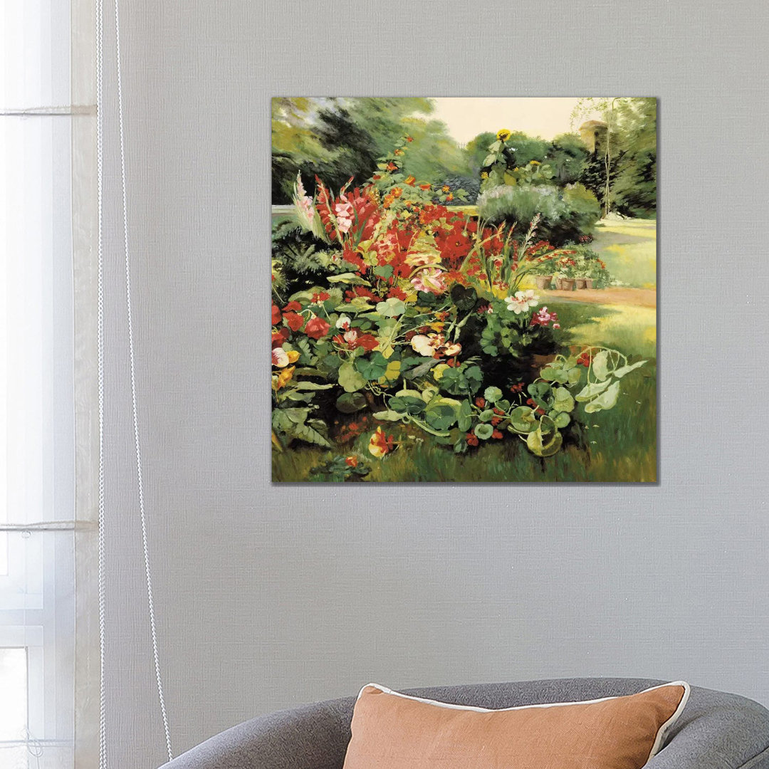 Vue Du Jardin von Top Art Portfolio - Galerie-verpackte Leinwand Giclée auf Leinwand