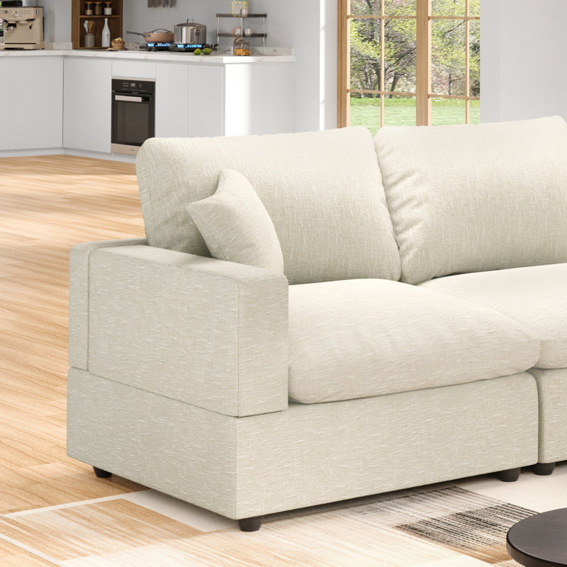 5-Seater Sectional Sofa Comfy Cloud Couch for Living Room, Modern Upholstered Modular Sectional Sofa Convertible Deep Seat Sofa, Removable & Washable Cushion Covers
